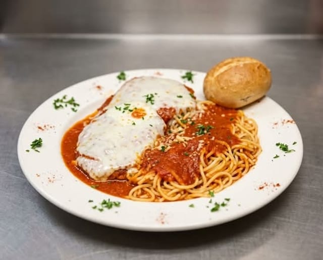 Chicken Parmigiana Pizza.