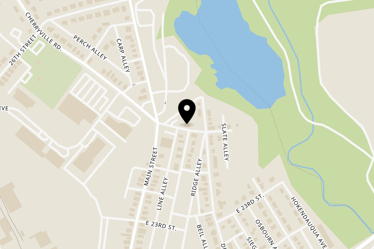 Map showing the location of Palermos Italian Grill on 11 E 24th St in Northampton